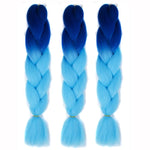 Perruques tressées individuelles à dégradé de couleur à la mode, fibres chimiques, grosses tresses, couleur aléatoire, longueur : 60cm, couleur aléatoire