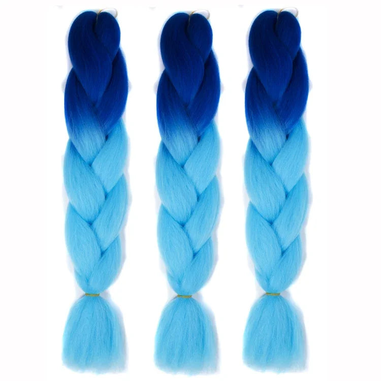 Perruques tressées individuelles à dégradé de couleur à la mode, fibres chimiques, grosses tresses, couleur aléatoire, longueur : 60cm, couleur aléatoire