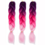 Perruques tressées individuelles à dégradé de couleur à la mode, fibres chimiques, grosses tresses, couleur aléatoire, longueur : 60cm, couleur aléatoire