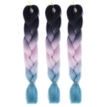 Perruques tressées individuelles à dégradé de couleur à la mode, fibres chimiques, grosses tresses, couleur aléatoire, longueur : 60cm, couleur aléatoire
