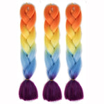 Perruques tressées individuelles à dégradé de couleur à la mode, fibres chimiques, grosses tresses, couleur aléatoire, longueur : 60cm, couleur aléatoire