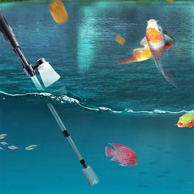 Filtre à eau électrique multifonctionnel réglable en longueur pour nettoyage d'aquarium, multifonctionnel