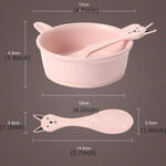 Balcherlam Kit Bols et Cuillère en Matériaux de Tige de Blé pour Bébé, Livraison de Couleur Aléatoire, Kit Bols et Cuillère