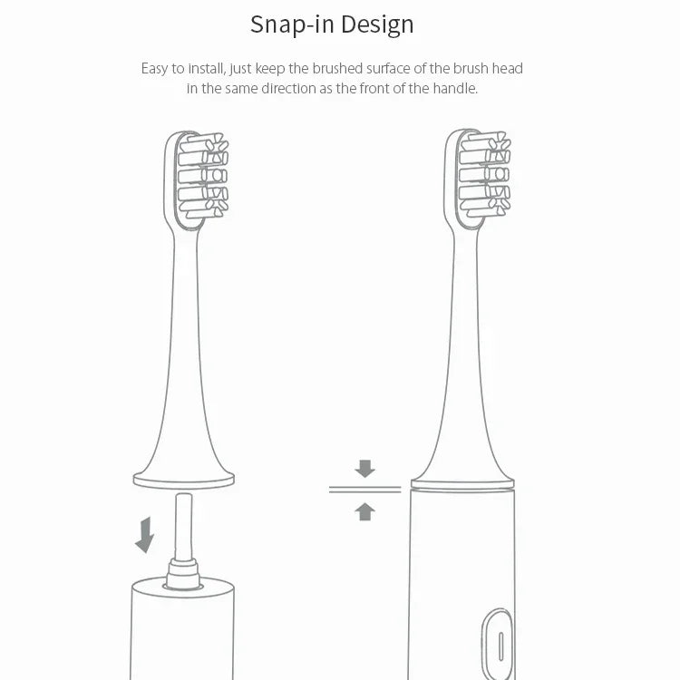 3 Têtes de brosse à dents électriques Xiaomi Mijia originales de rechange pour hygiène bucco-dentaire (Type Sensible)