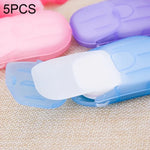 5 PCS Savon jetable mini en papier confetti portable en boîte de voyage, livraison couleur aléatoire, 5 PCS