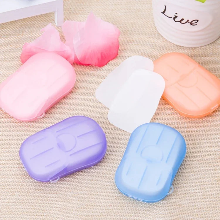 5 PCS Savon jetable mini en papier confetti portable en boîte de voyage, livraison couleur aléatoire, 5 PCS