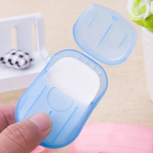 5 PCS Savon jetable mini en papier confetti portable en boîte de voyage, livraison couleur aléatoire, 5 PCS