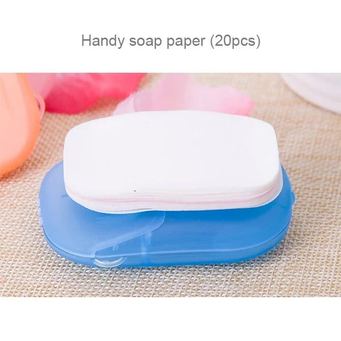 5 PCS Savon jetable mini en papier confetti portable en boîte de voyage, livraison couleur aléatoire, 5 PCS
