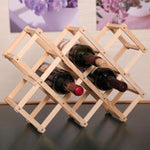 Présentoir à vin pliant en bois pour 6 bouteilles, support à vin pour cuisine et bar, 6 bouteilles