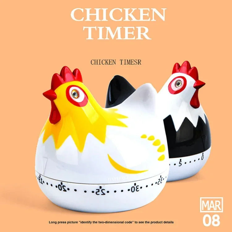 Minuteur de cuisine mécanique en forme de poulet de 60 minutes pour la cuisson, gadget de décoration de maison, livraison de couleur aléatoire, RB219