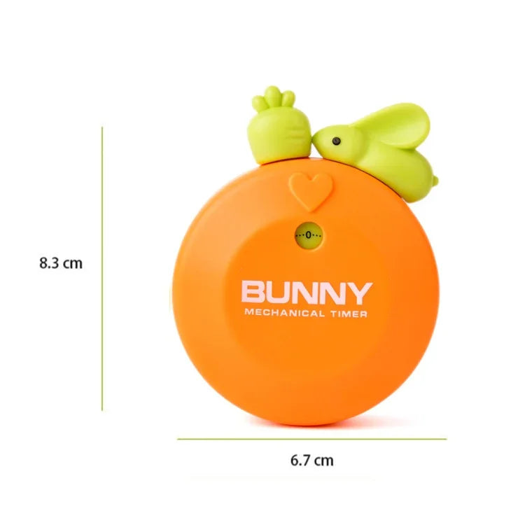 Minuteur de cuisine mécanique en forme de lapin de 60 minutes, compte à rebours, alarme, gadget de décoration d'intérieur, couleur aléatoire, RB277