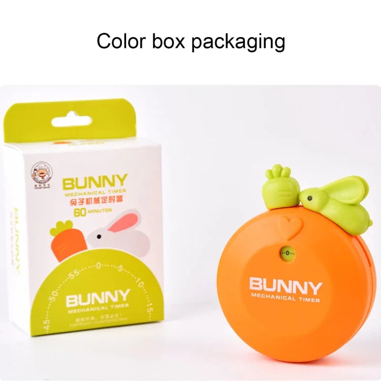 Minuteur de cuisine mécanique en forme de lapin de 60 minutes, compte à rebours, alarme, gadget de décoration d'intérieur, couleur aléatoire, RB277
