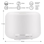 Humidificateur d'air blanc clair télécommandé T500 Vaporisateur automatique d'alcool Diffuseur d'huile essentielle Brumisateur ultrasonique Diffuseur d'arôme atomiseur LED coloré, Capacité : 500ml, DC 24V, prise US, Blanc clair (500ml), Motif bois (500ml)