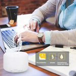 Humidificateur d'air blanc clair télécommandé T500 Vaporisateur automatique d'alcool Diffuseur d'huile essentielle Brumisateur ultrasonique Diffuseur d'arôme atomiseur LED coloré, Capacité : 500ml, DC 24V, prise US, Blanc clair (500ml), Motif bois (500ml)