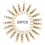 100 mini pinces à linge multifonctions en bambou pour photos, pinces à linge en bambou, cintres pour lessive