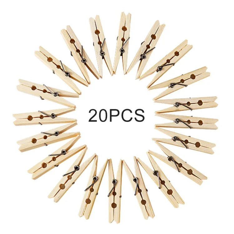 100 mini pinces à linge multifonctions en bambou pour photos, pinces à linge en bambou, cintres pour lessive