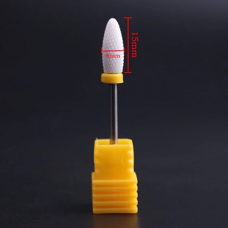 Tête de ponçage électrique en céramique pour ongles, forme de maïs cylindrique, Taille : 49*6mm, Taille : 49*6mm
