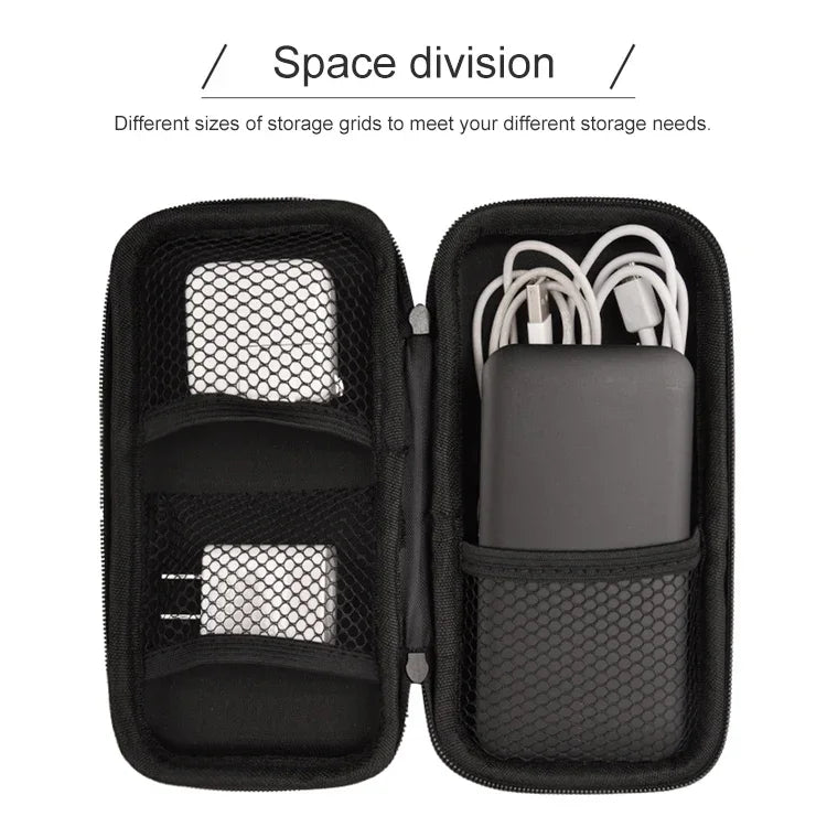 Boîte de rangement multifonction pour voyage, alimentation mobile, écouteurs, produits électroniques, sac de protection, boîte de rangement pour écouteurs