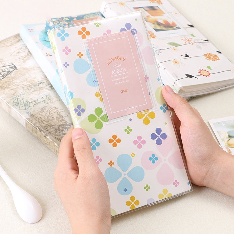 Mini album photo créatif DIY de 3 pouces à insertion, motif Baymax, motif trèfle à quatre feuilles, motif nombreux arbres secs, motif cerf de la forêt, motif Tour Eiffel, motif petite hirondelle