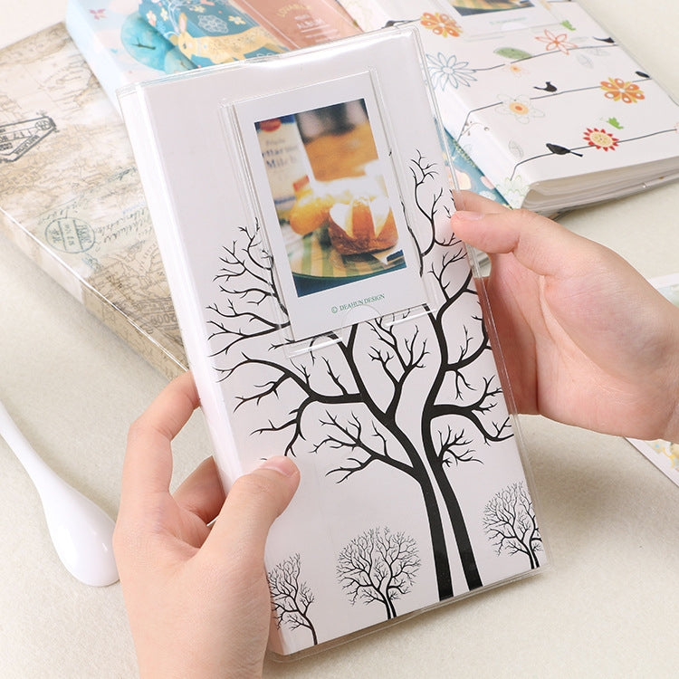 Mini album photo créatif DIY de 3 pouces à insertion, motif Baymax, motif trèfle à quatre feuilles, motif nombreux arbres secs, motif cerf de la forêt, motif Tour Eiffel, motif petite hirondelle