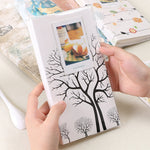 Mini album photo créatif DIY de 3 pouces à insertion, motif Baymax, motif trèfle à quatre feuilles, motif nombreux arbres secs, motif cerf de la forêt, motif Tour Eiffel, motif petite hirondelle