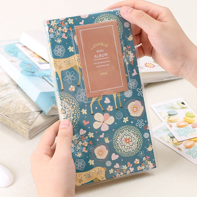 Mini album photo créatif DIY de 3 pouces à insertion, motif Baymax, motif trèfle à quatre feuilles, motif nombreux arbres secs, motif cerf de la forêt, motif Tour Eiffel, motif petite hirondelle