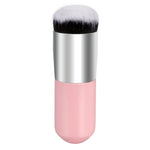Manche court en bois, grande brosse à maquillage ronde pour fond de teint et poudre, brosse ronde et dodue pour maquillage BB crème, grande tête ronde rose, grande tête ronde blanche