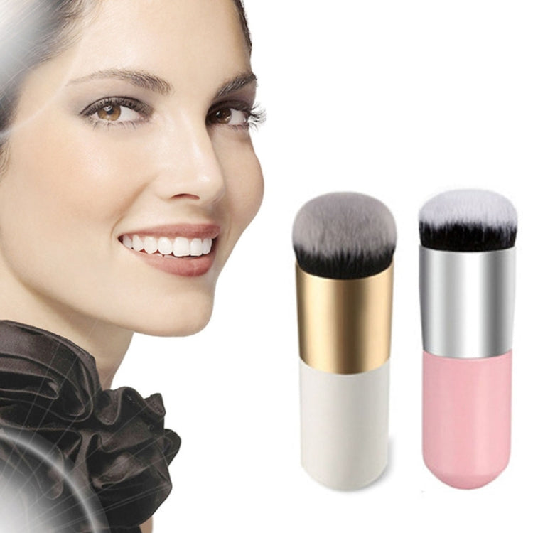 Manche court en bois, grande brosse à maquillage ronde pour fond de teint et poudre, brosse ronde et dodue pour maquillage BB crème, grande tête ronde rose, grande tête ronde blanche