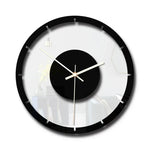 TM011 Horloge Murale Silencieuse en Acrylique Transparent à Cadran Rond en Bois, TM011