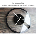 TM011 Horloge Murale Silencieuse en Acrylique Transparent à Cadran Rond en Bois, TM011