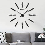 Miroir 3D Grand Décoration Maison Chambre Autocollant Mural DIY Horloge, Taille: 100*100cm, 3M003 (Noir), 3M003 (Argent)
