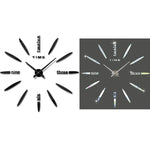 Miroir 3D Grand Décoration Maison Chambre Autocollant Mural DIY Horloge, Taille: 100*100cm, 3M003 (Noir), 3M003 (Argent)
