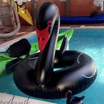 Anneau de sécurité de piscine flottant gonflable en forme de cygne, taille gonflée : 110cm, Cygne noir 110cm, Cygne blanc 110cm