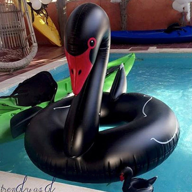 Anneau de sécurité de piscine flottant gonflable en forme de cygne, taille gonflée : 110cm, Cygne noir 110cm, Cygne blanc 110cm