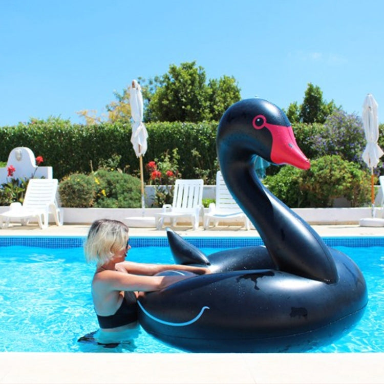 Anneau de sécurité de piscine flottant gonflable en forme de cygne, taille gonflée : 110cm, Cygne noir 110cm, Cygne blanc 110cm