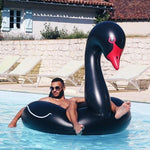 Anneau de sécurité de piscine flottant gonflable en forme de cygne, taille gonflée : 110cm, Cygne noir 110cm, Cygne blanc 110cm