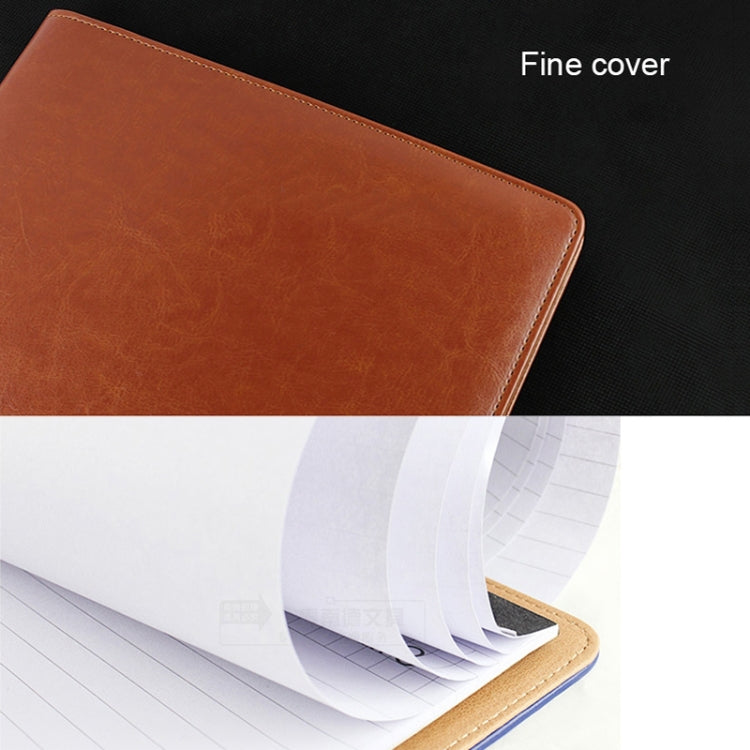 Chemise porte-documents professionnelle en cuir avec bloc-notes A4 de 30 pages et calculatrice