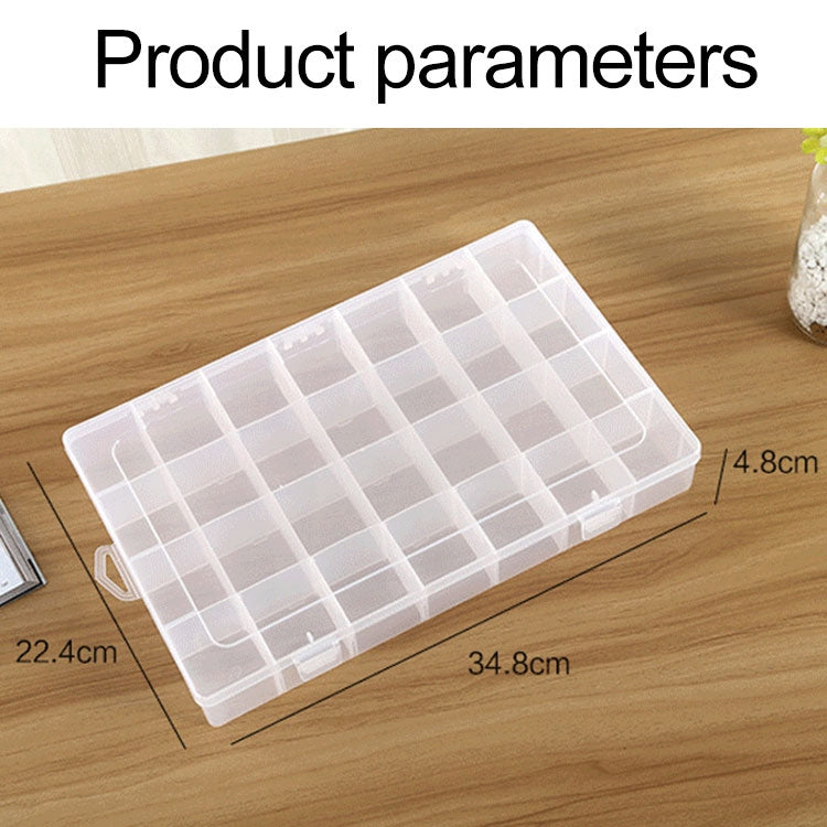 Boîte de rangement en plastique avec 28 compartiments amovibles pour bijoux, boucles d'oreilles, hameçons et petits accessoires
