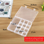 Boîte de rangement en plastique, 14 compartiments, séparateur réglable, grille amovible pour bijoux, boucles d'oreilles, hameçons, petits accessoires, 14 compartiments