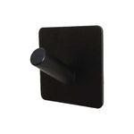 Patère oblique noire en acier inoxydable Porte-manteau de salle de bain sans perçage, Patère oblique noire