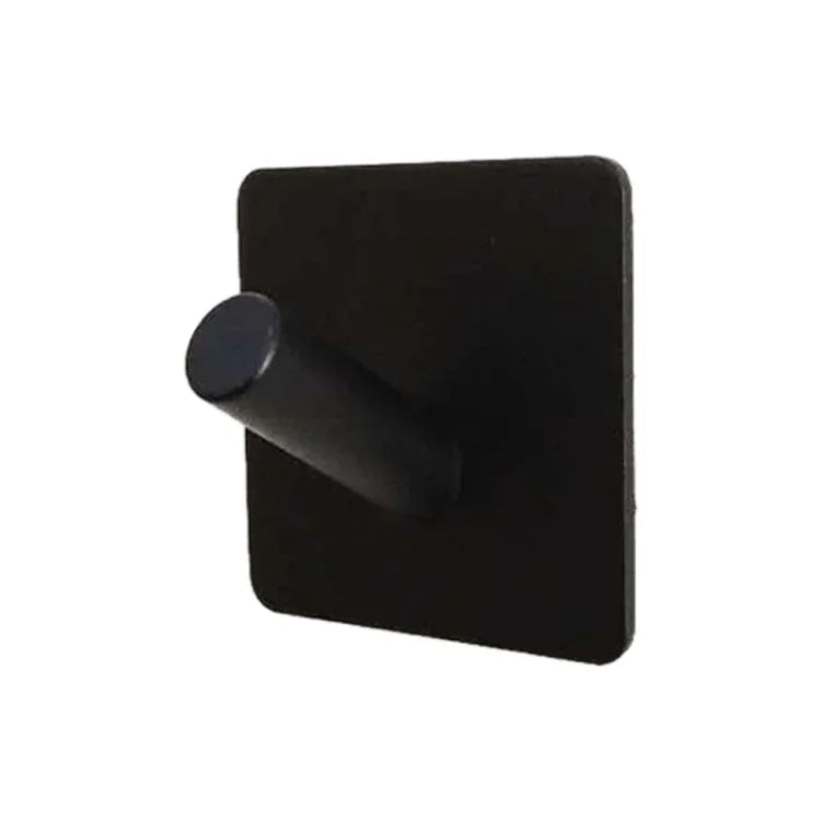 Patère oblique noire en acier inoxydable Porte-manteau de salle de bain sans perçage, Patère oblique noire