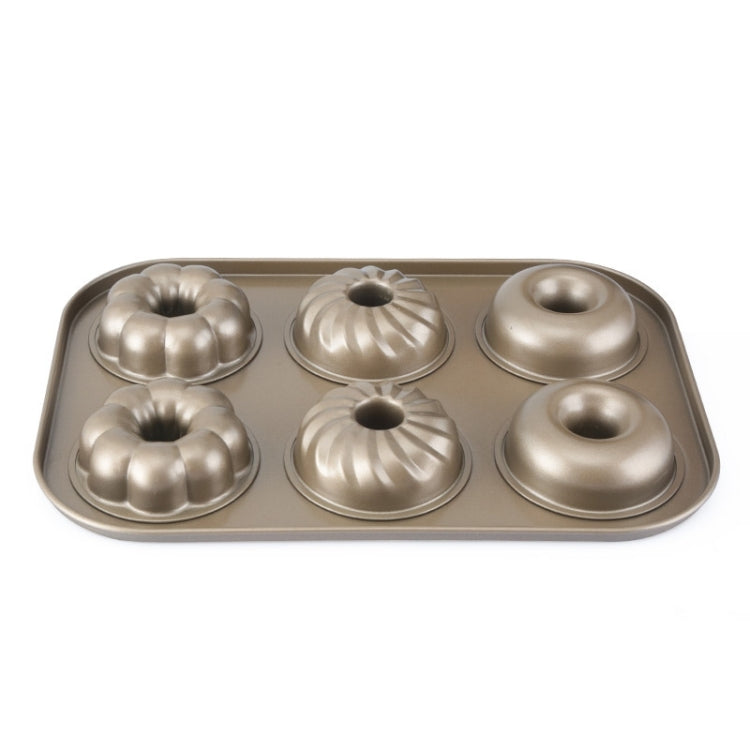 Moule à gâteau 6 tasses doré, 3 fleurs, moule à biscuits, moule de cuisson, outils de pâtisserie, accessoires de cuisine, 3 fleurs