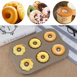 Moule à gâteau 6 tasses doré, 3 fleurs, moule à biscuits, moule de cuisson, outils de pâtisserie, accessoires de cuisine, 3 fleurs