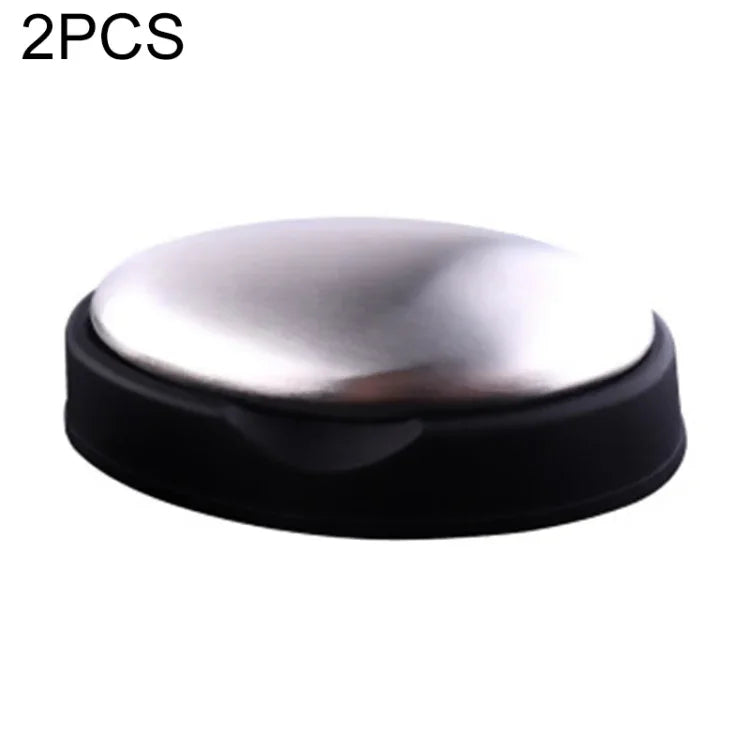 2 PCS Savon liquide portable en acier inoxydable ovale avec base, Éliminateur d'odeurs, Livraison style aléatoire, Ovale avec base