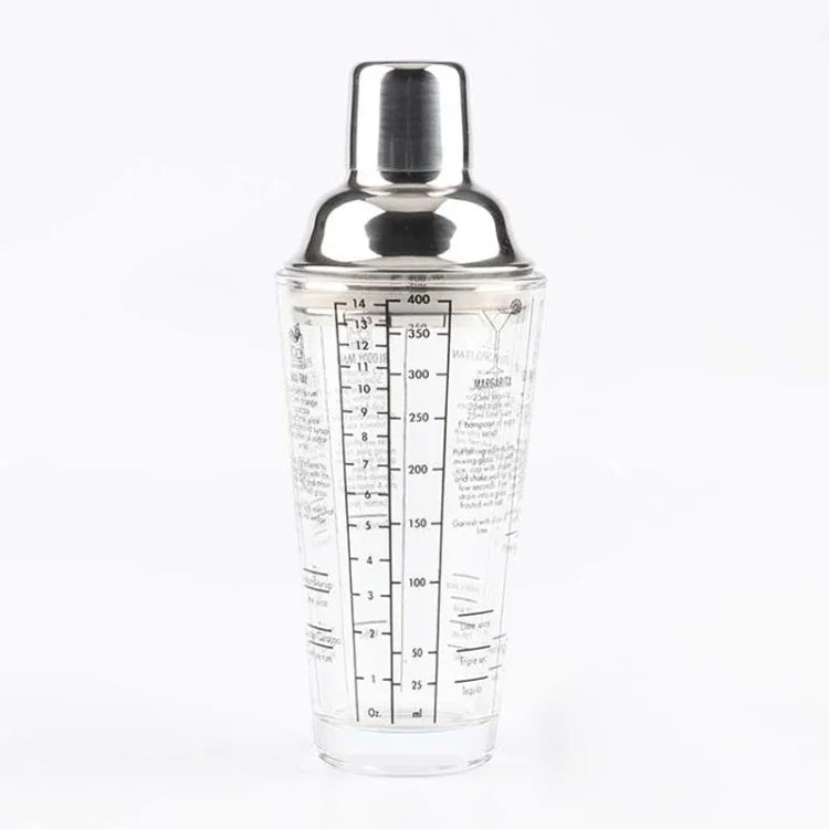 Shaker à cocktail en acier inoxydable avec verre doseur pour thé au lait, Capacité : 450ml, Shaker à cocktail 450ml