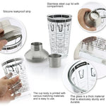 Shaker à cocktail en acier inoxydable avec verre doseur pour thé au lait, Capacité : 450ml, Shaker à cocktail 450ml