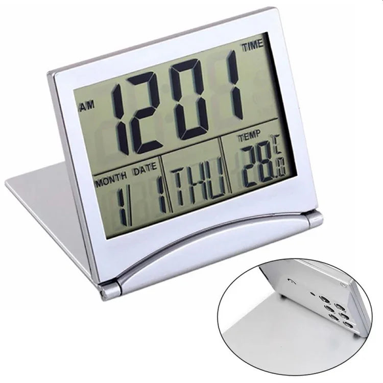 Réveil de voyage numérique portable pliable avec écran LCD MT-033, MT-033