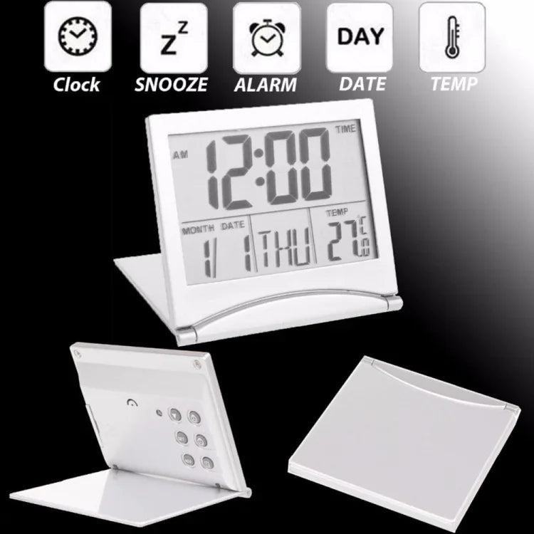 Réveil de voyage numérique portable pliable avec écran LCD MT-033, MT-033