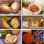 Boulettes de viande maison, boulettes de poisson, boulettes de viande farcies, ustensiles de cuisine, ABS rouge