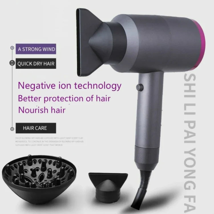 Sèche-cheveux silencieux domestique haute puissance, sèche-cheveux ionique négatif chaud et froid à température constante, prise EU, prise EU